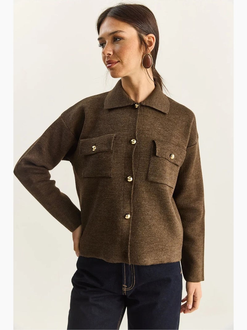 Vest met polokraag lucci Chocoladebruin - Kiabi