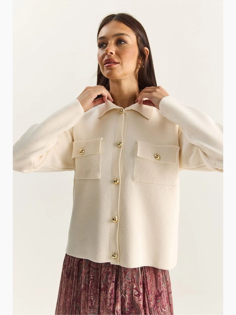 Vest met polokraag lucci Crème - Kiabi