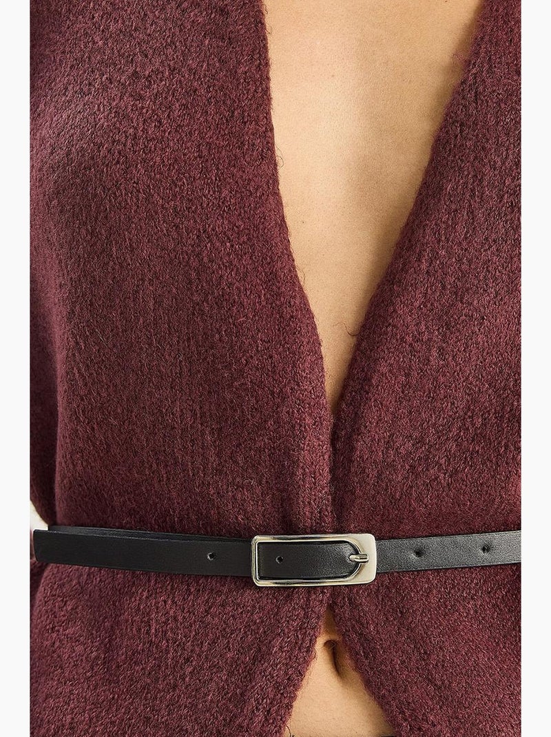 Vest met riemdetail lucci Bordeauxrood - Kiabi