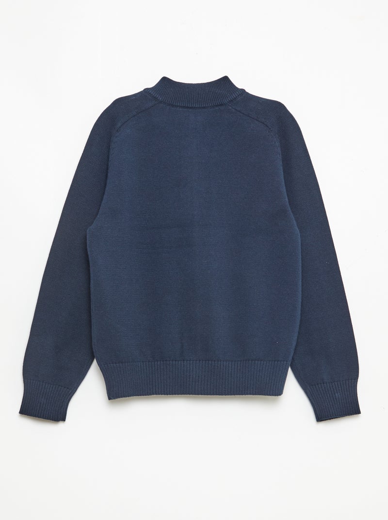 Vest met rits en opstaande kraag Blauw - Kiabi