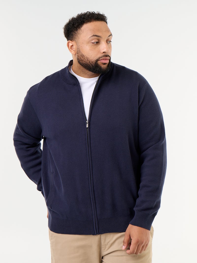 Vest met rits en opstaande kraag Blauw - Kiabi