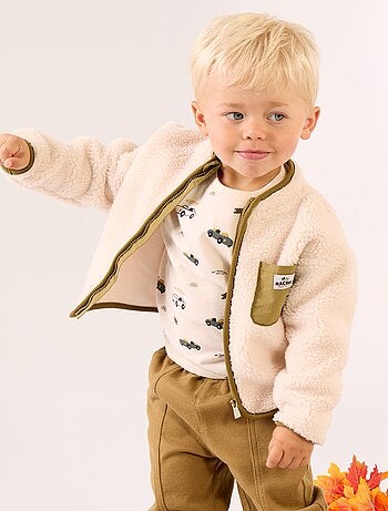 Vest met schapenvachteffect en lange mouwen