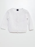 Vest van ajourtricot wit - Kiabi
