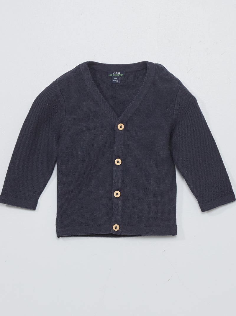 Vest van dun gebreid tricot BLAUW - Kiabi
