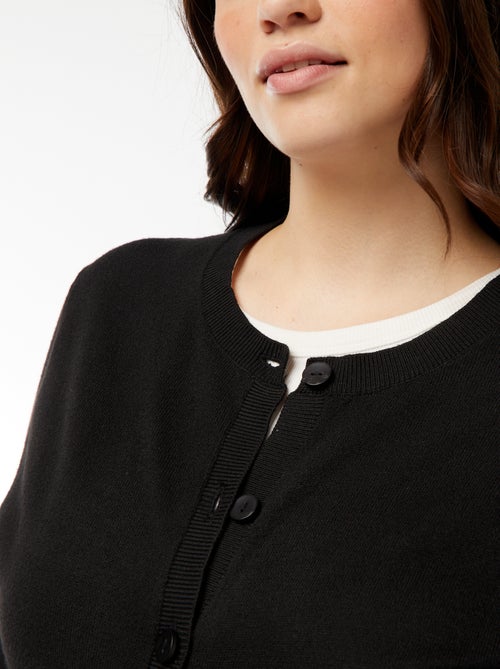 Vest van dun gebreid tricot met knoopsluiting - Kiabi