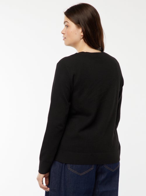 Vest van dun gebreid tricot met knoopsluiting - Kiabi