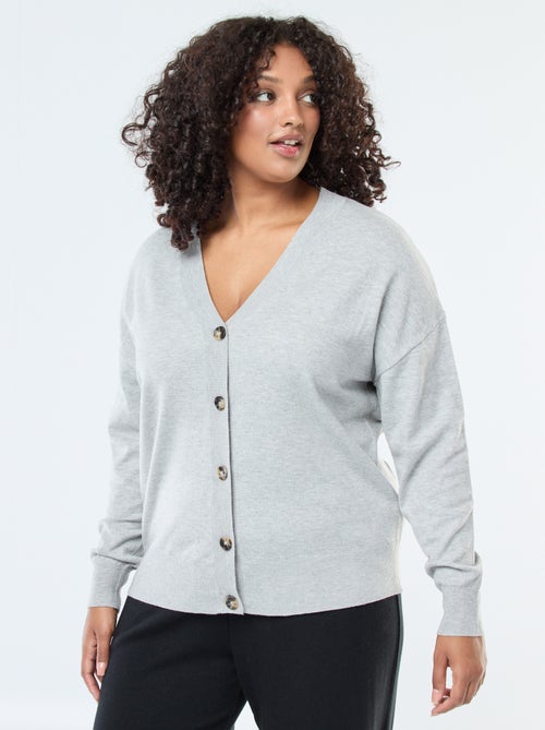 Vest van dun tricot met knoopsluiting - Kiabi