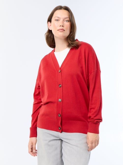Vest van dun tricot met knoopsluiting - Kiabi