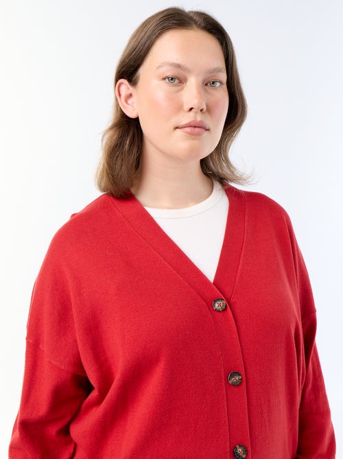 Vest van dun tricot met knoopsluiting - Kiabi