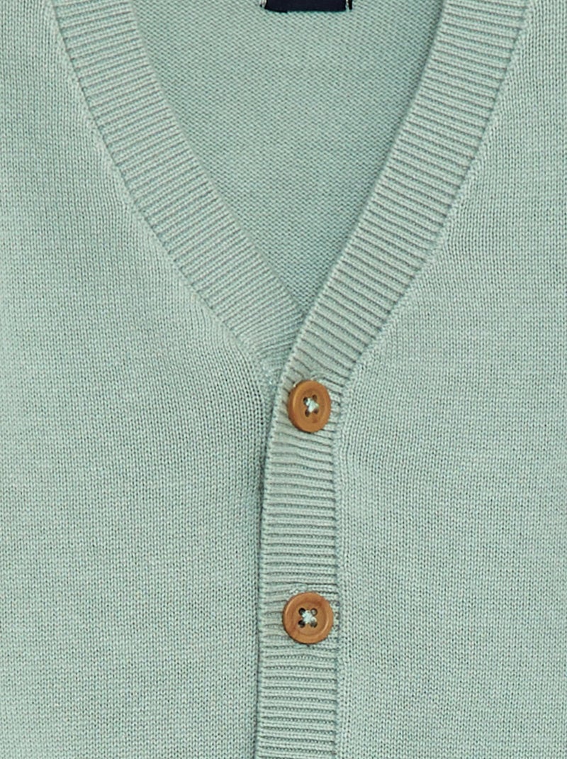 Vest van dun tricot met V-hals Blauw - Kiabi