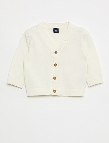 Vest van dun tricot met V-hals