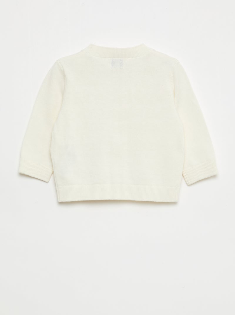 Vest van dun tricot met V-hals Wit - Kiabi