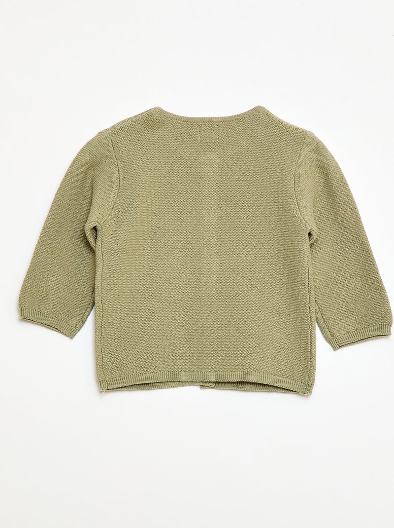 Vest van fantasie ajourgebreide stof Groen - Kiabi