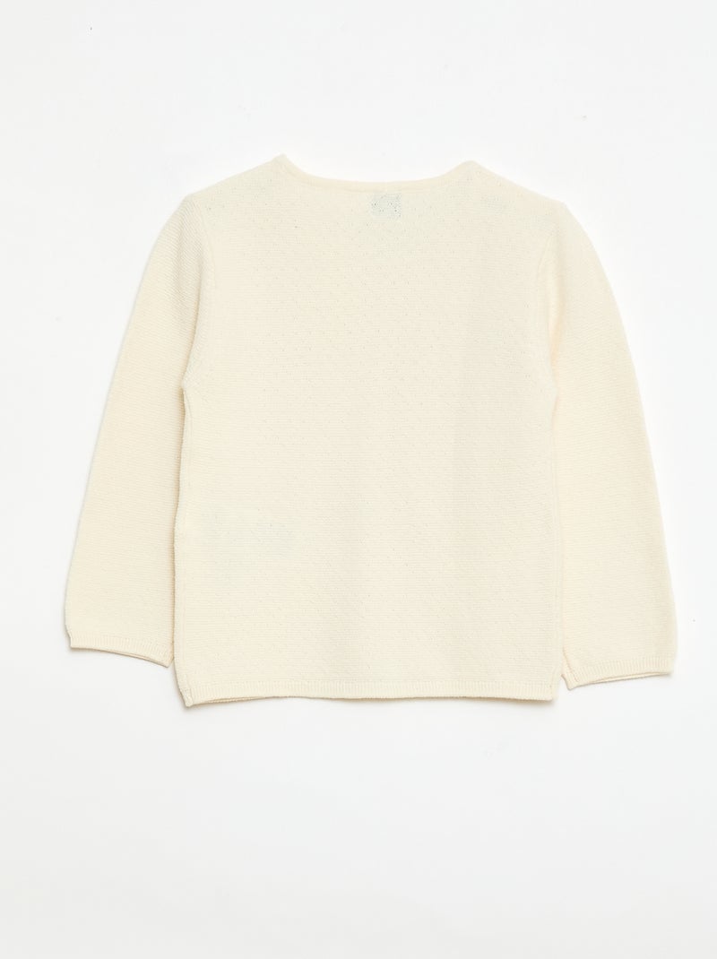 Vest van fantasie ajourgebreide stof Wit - Kiabi