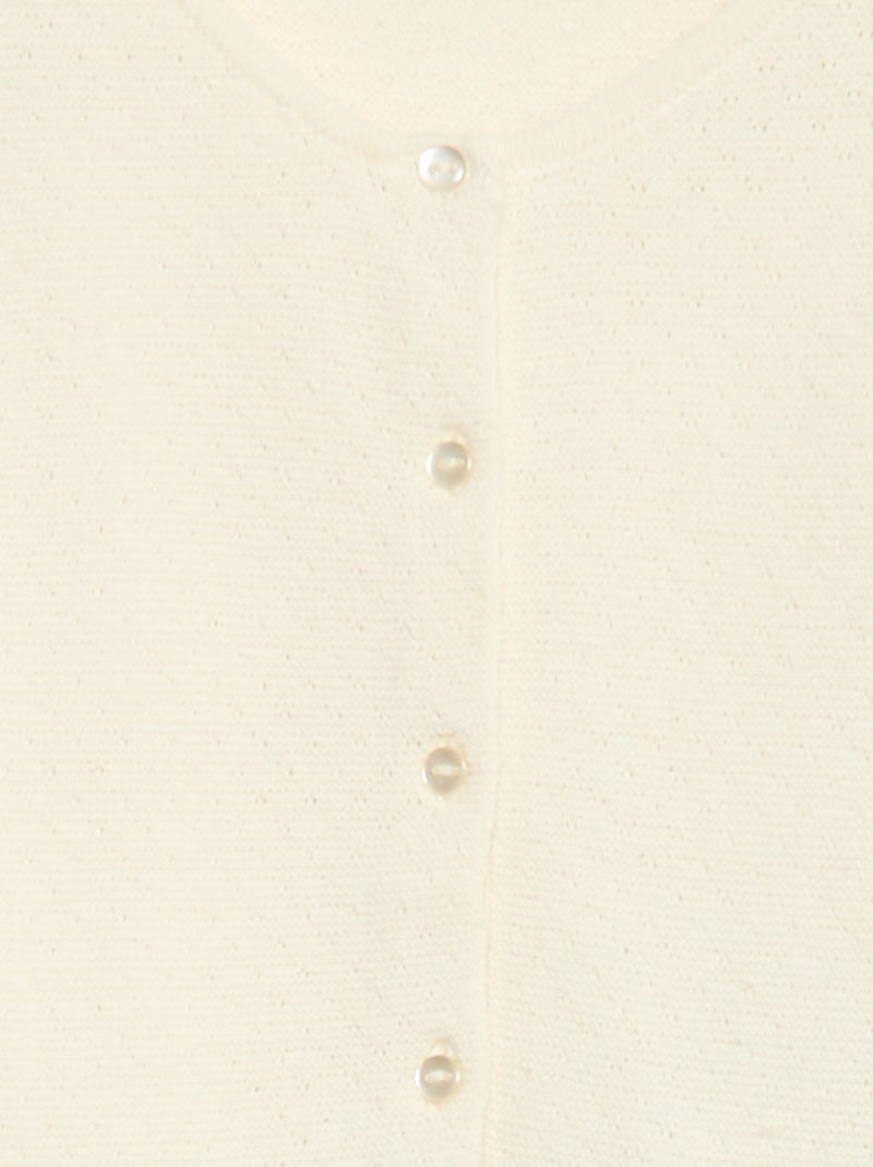 Vest van fantasie ajourgebreide stof Wit - Kiabi