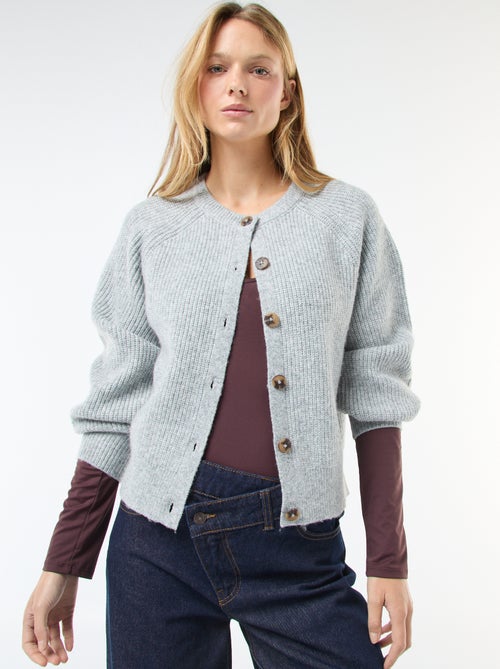 Vest van grof gebreid tricot - Kiabi