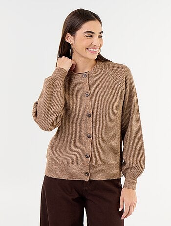 Vest van grofgebreide stof