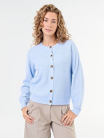 Vest van grofgebreide stof