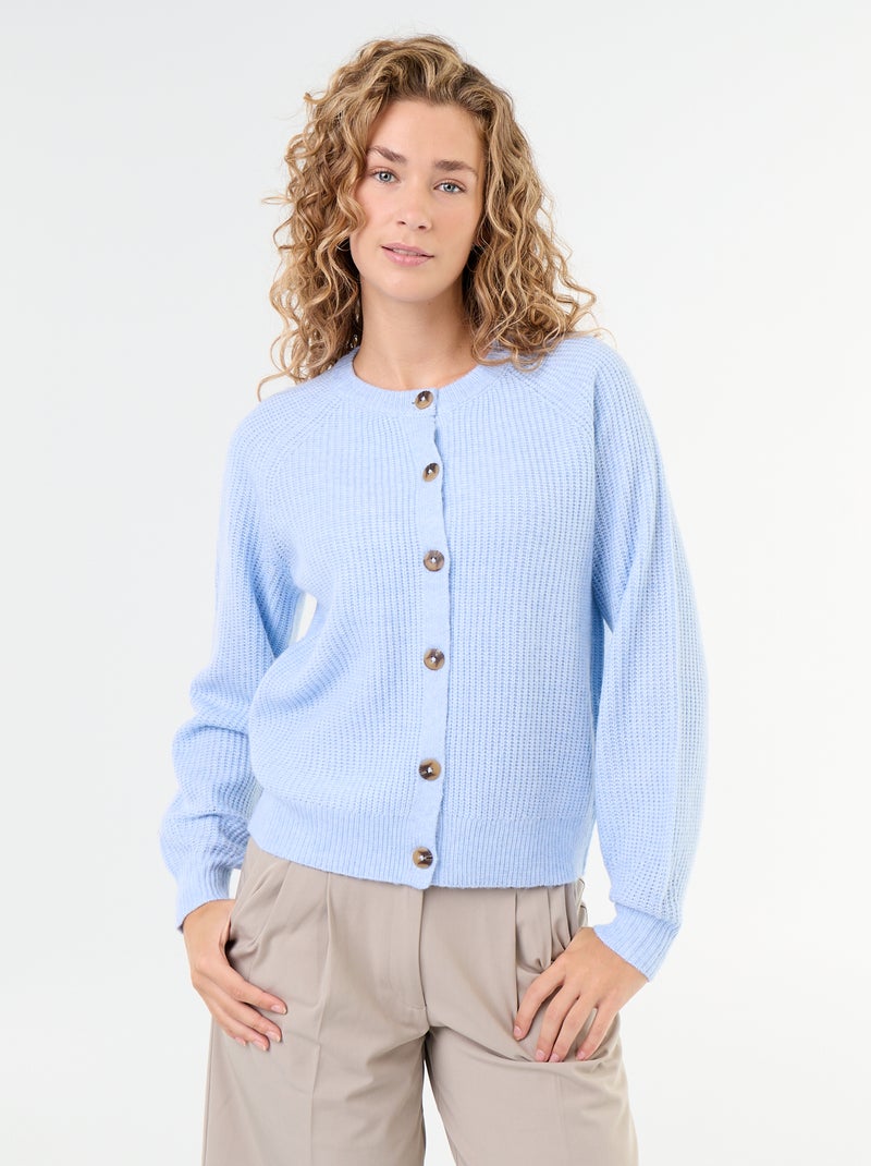 Vest van grofgebreide stof Blauw - Kiabi