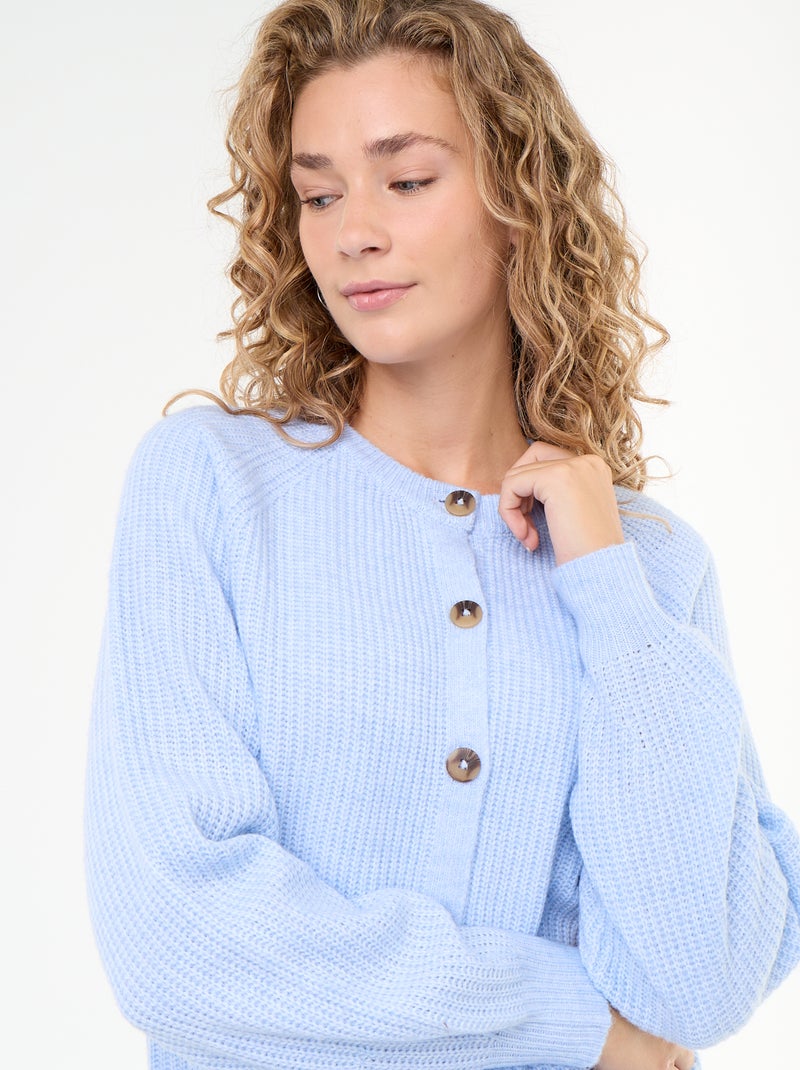 Vest van grofgebreide stof Blauw - Kiabi