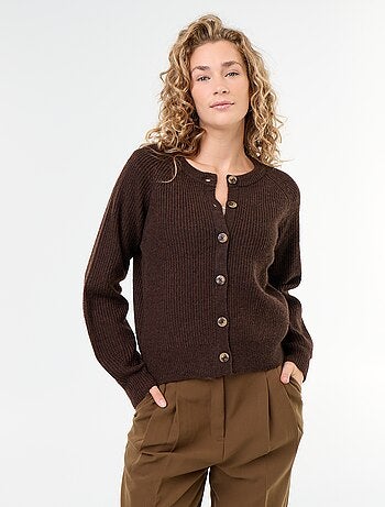 Vest van grofgebreide stof