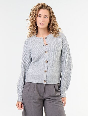 Vest van grofgebreide stof