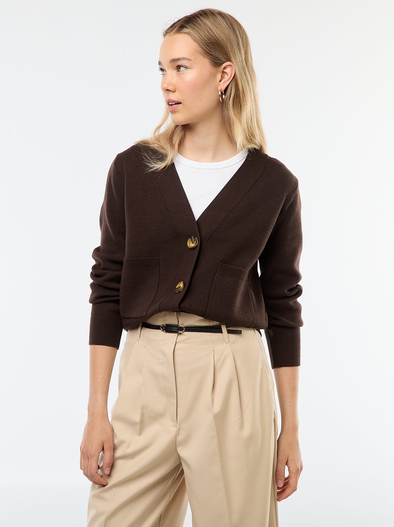 Vest van ottoman-stof bruin - Kiabi