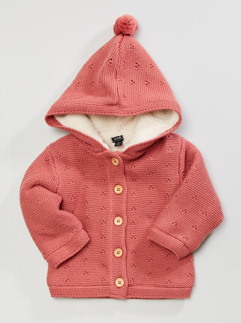 Vest van tricot met capuchon ROSE - Kiabi