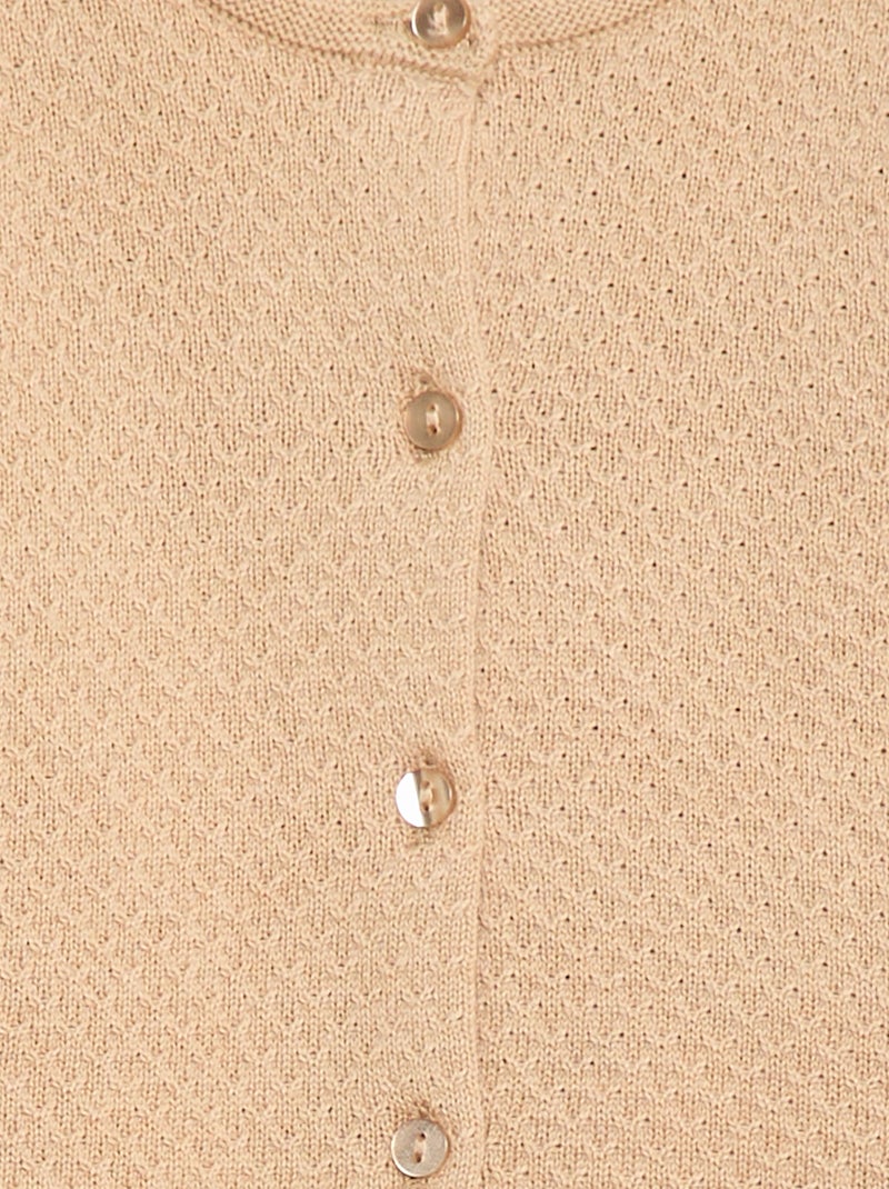 Vest van tricotsteek in effen kleur Biege - Kiabi