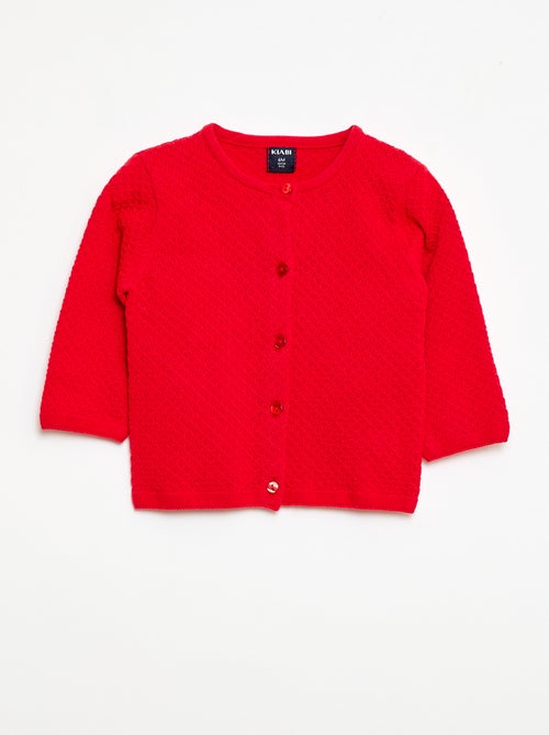 Vest van tricotsteek in effen kleur - Kiabi