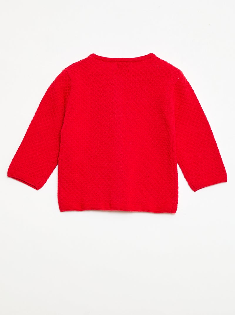 Vest van tricotsteek in effen kleur Rood - Kiabi