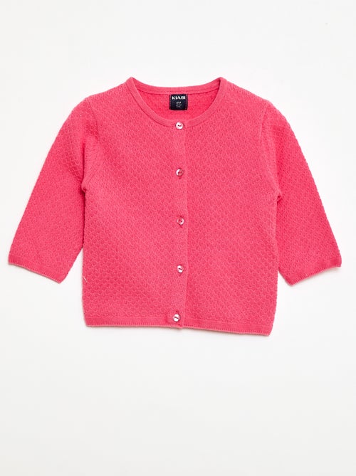 Vest van tricotsteek in effen kleur - Kiabi