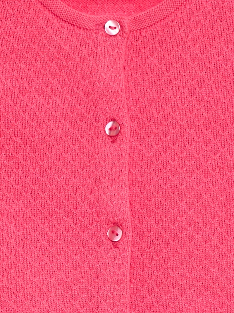 Vest van tricotsteek in effen kleur Rose - Kiabi