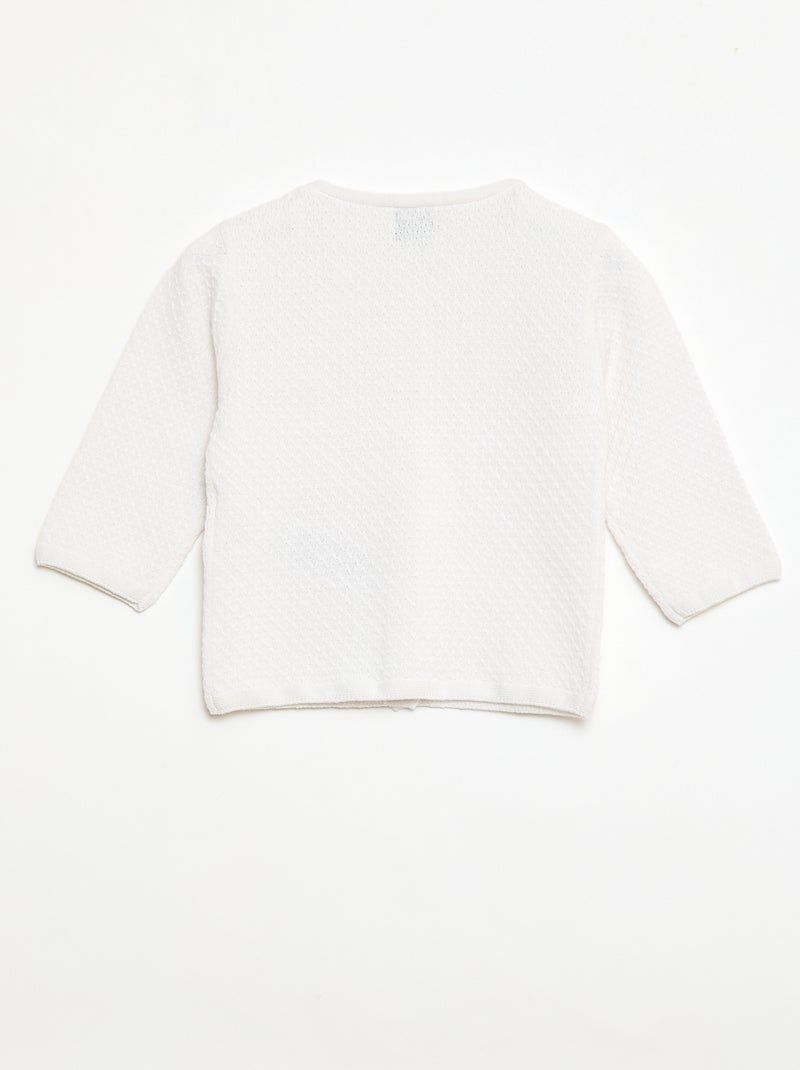 Vest van tricotsteek in effen kleur Wit - Kiabi