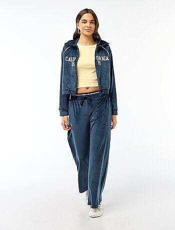 Vest van velours met opstaande kraag