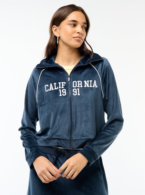 Vest van velours met opstaande kraag - Kiabi