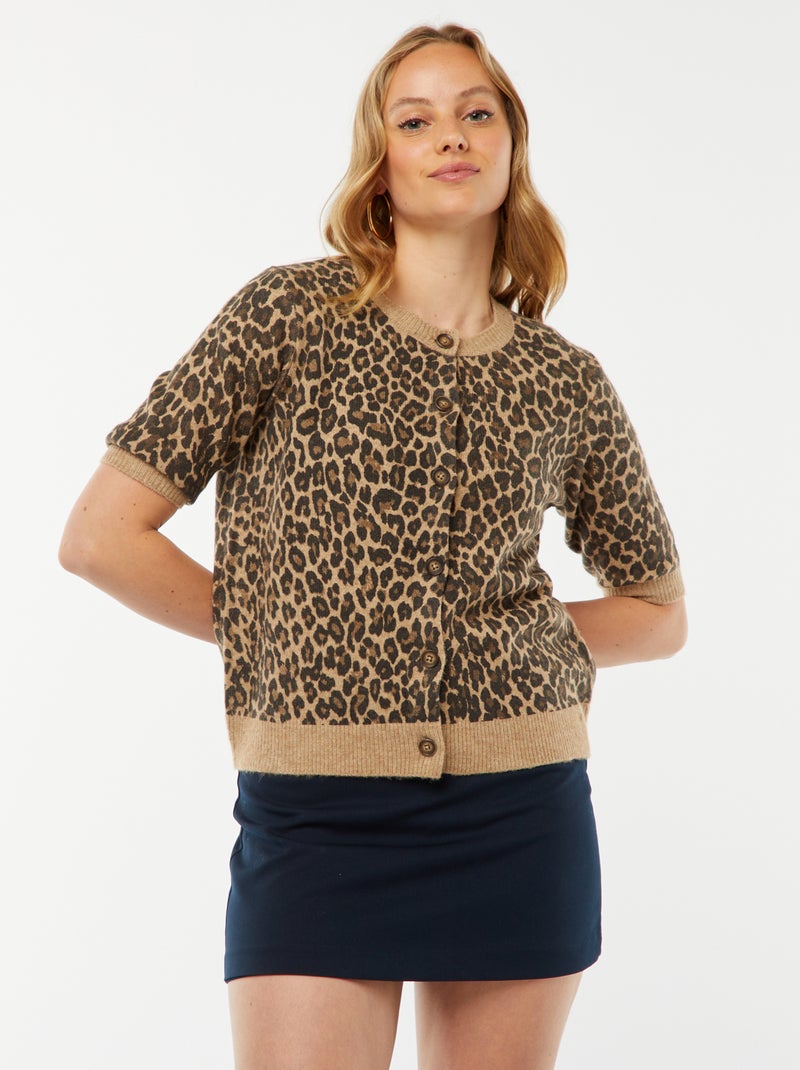 Vest van wolmix Biege - Kiabi