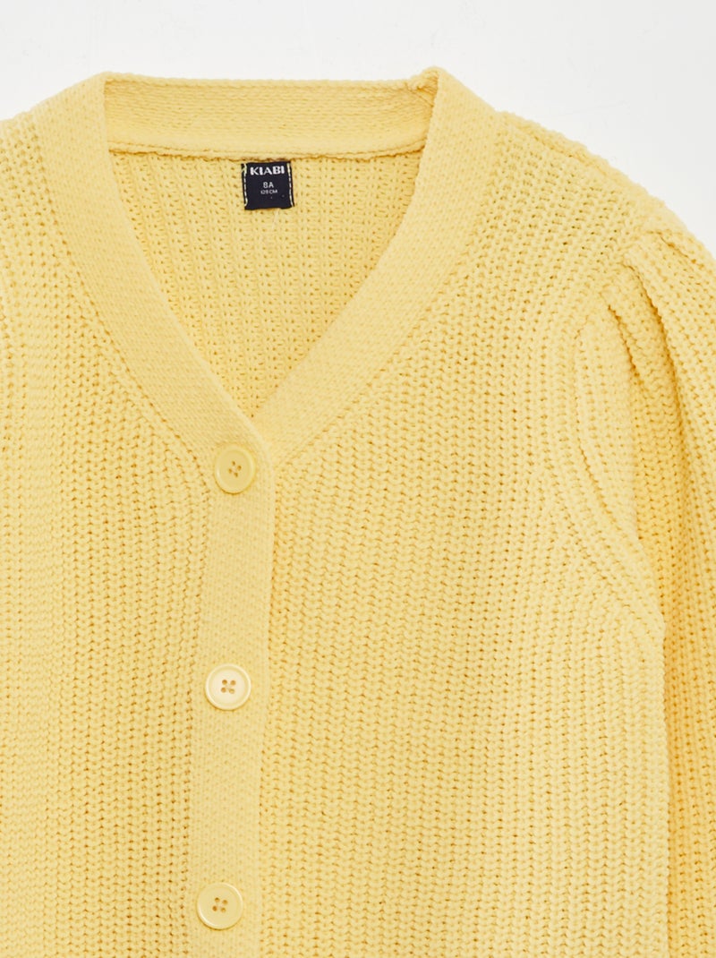 Vest van zacht tricot GEEL - Kiabi