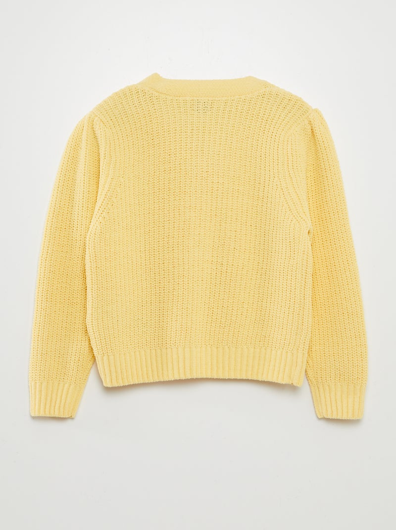 Vest van zacht tricot GEEL - Kiabi