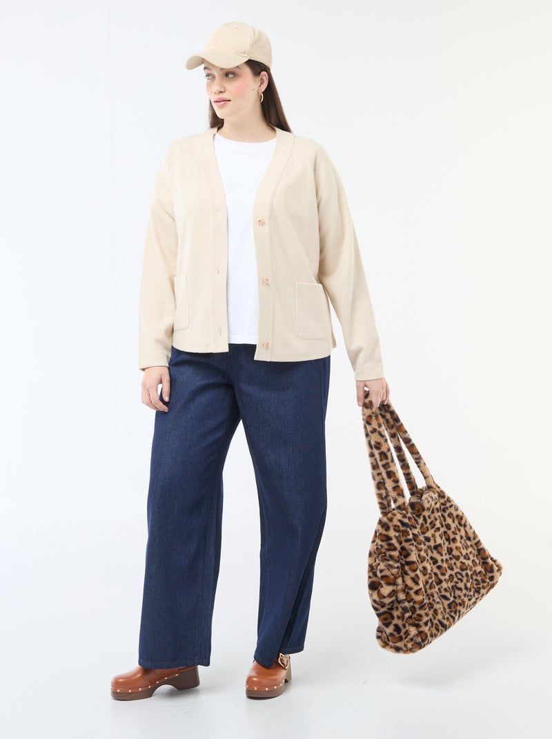 Vest van zachte tricot Biege - Kiabi
