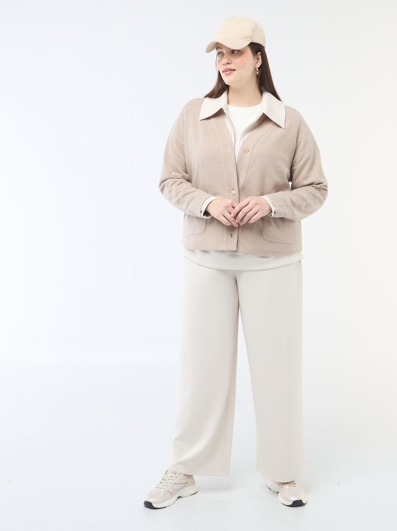 Vest van zachte tricot Bruin - Kiabi