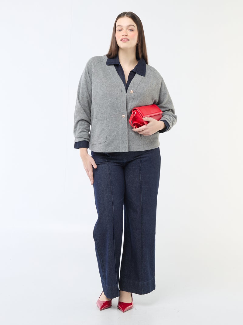 Vest van zachte tricot Grijs - Kiabi