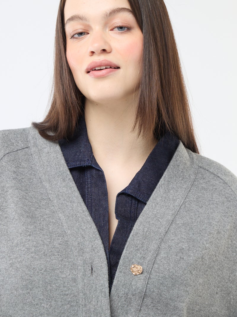 Vest van zachte tricot Grijs - Kiabi