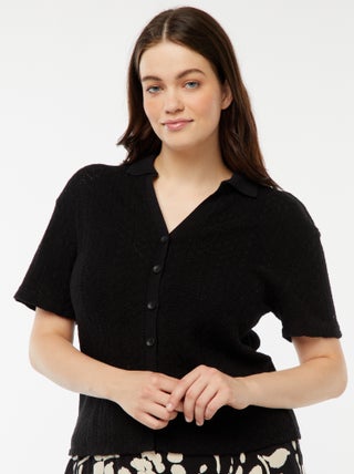Vestachtig T-shirt van haakwerk