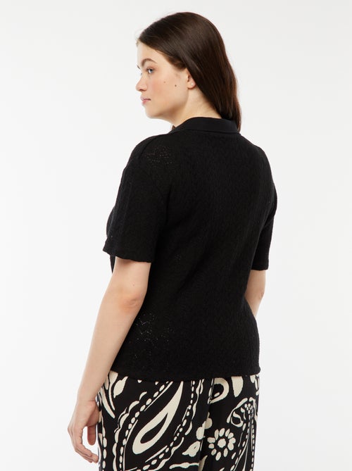 Vestachtig T-shirt van haakwerk - Kiabi