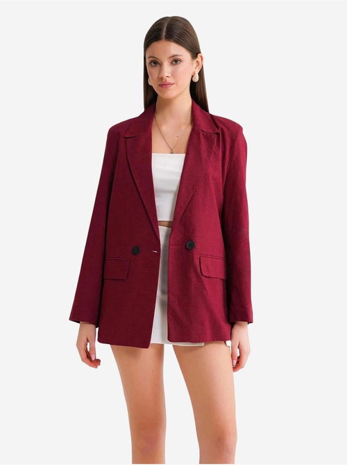 Veste à boutons en mélange de coton et de lin avec col chemise mixray - Kiabi Veste à boutons en mélange de coton et de lin avec col chemise mixray - Kiabi