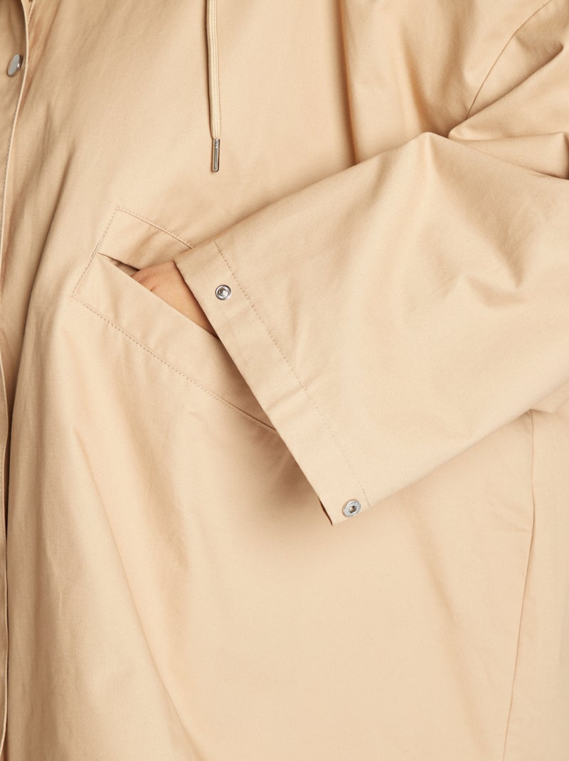 Veste à capuche coupe trapèze Beige - Kiabi
