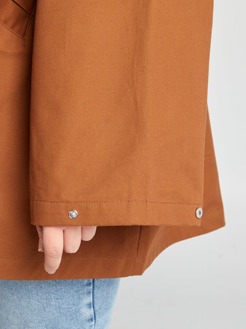 Veste à capuche coupe trapèze Marron - Kiabi
