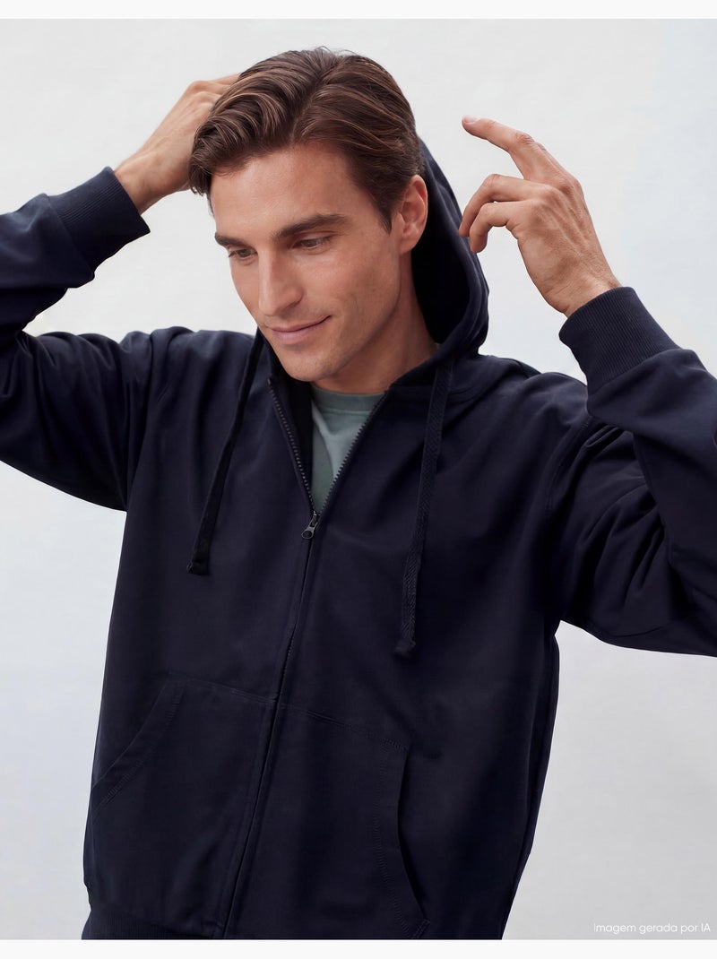 Veste à capuche en jersey, MO Fashion Bleu - Kiabi