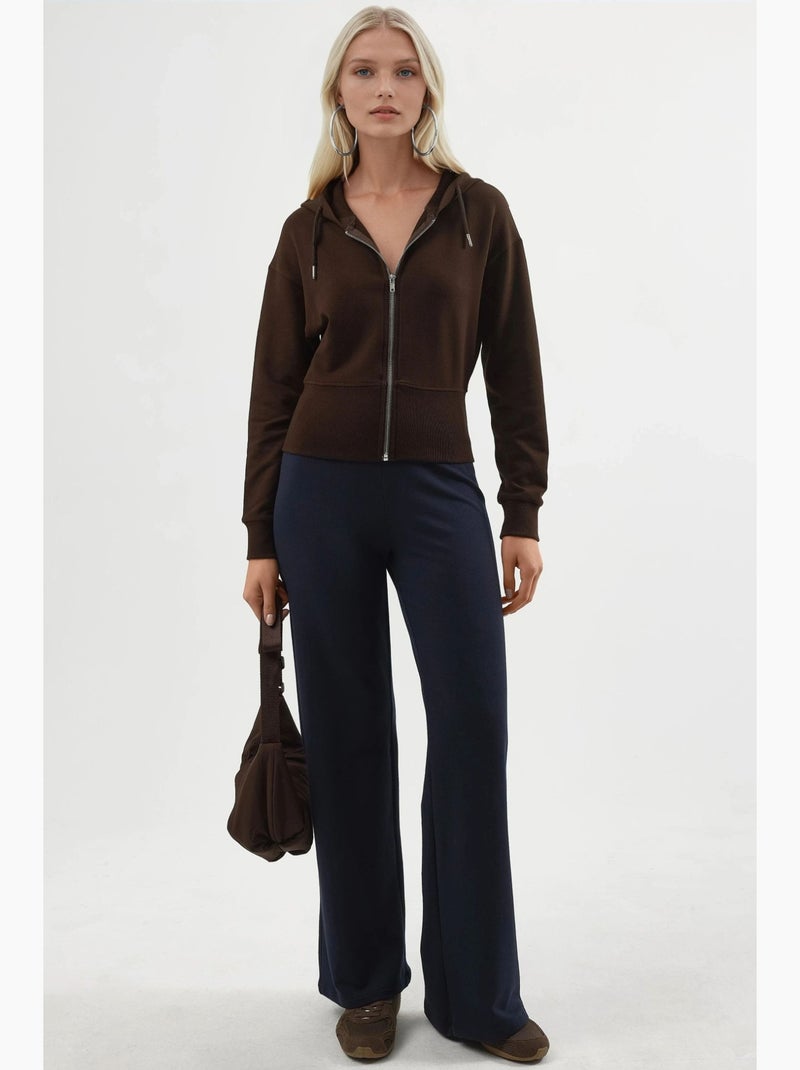 Veste à capuche et manches longues busem Marron chocolat - Kiabi
